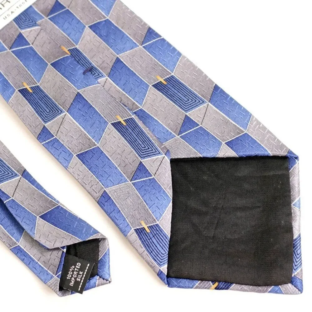 Arrow Jacquard Print‎ Gray Glue Geometric Silk Tie